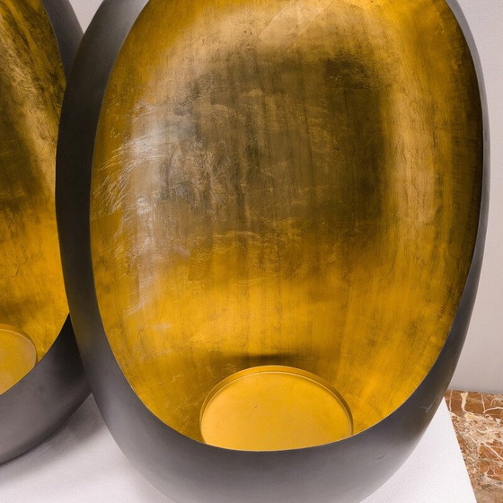 Image 1 of Coppia di candelieri d'epoca in ottone policromo e nichel nero, Francia