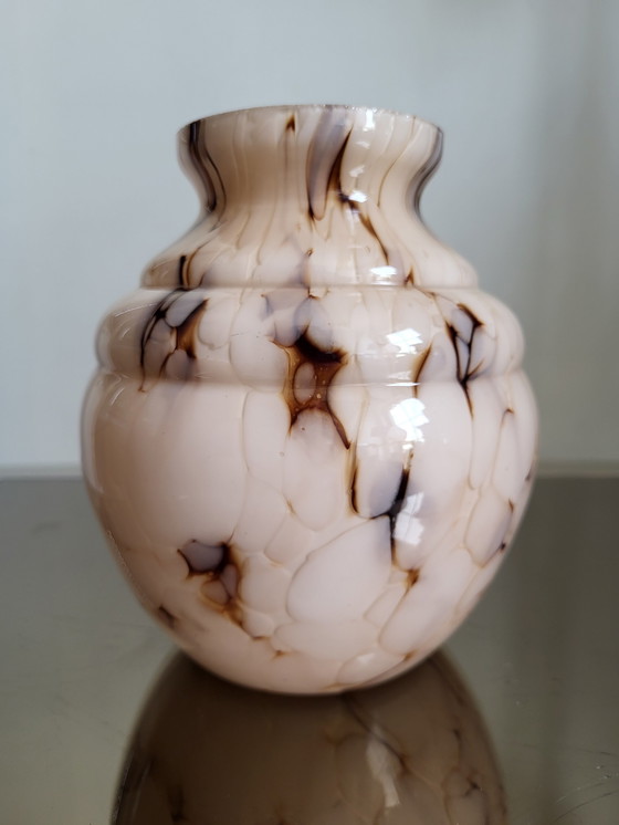 Image 1 of Art deco opaline glass vase, Verreries de Scailmont, Henri Heemskerk, Belgium