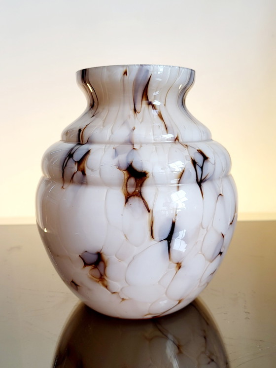 Image 1 of Art deco opaline glass vase, Verreries de Scailmont, Henri Heemskerk, Belgium