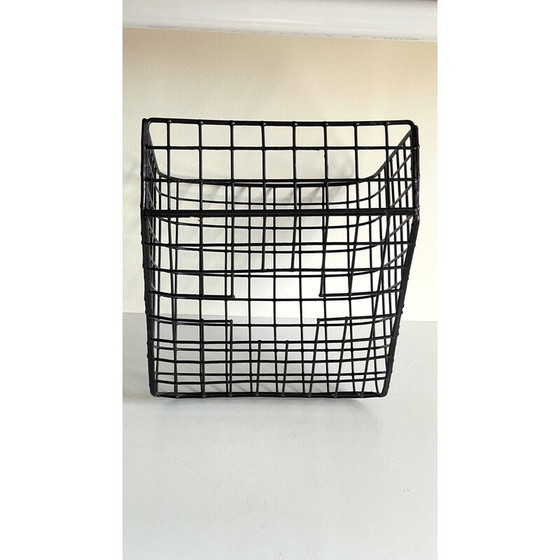 Image 1 of Vintage wall basket in steel wire and synthetic material, 1980