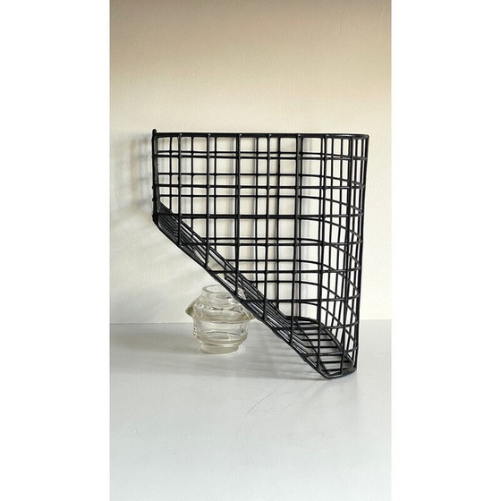Image 1 of Vintage wall basket in steel wire and synthetic material, 1980