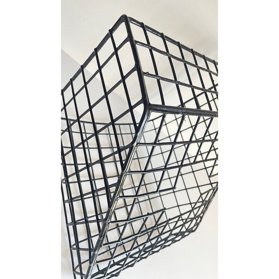 Image 1 of Vintage wall basket in steel wire and synthetic material, 1980