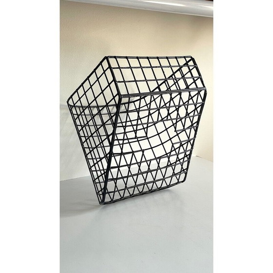 Image 1 of Vintage wall basket in steel wire and synthetic material, 1980