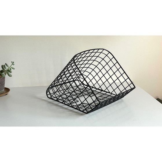 Image 1 of Vintage wall basket in steel wire and synthetic material, 1980