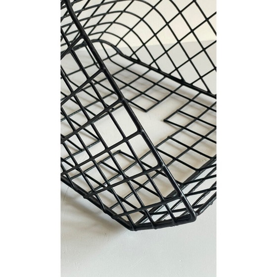 Image 1 of Vintage wall basket in steel wire and synthetic material, 1980