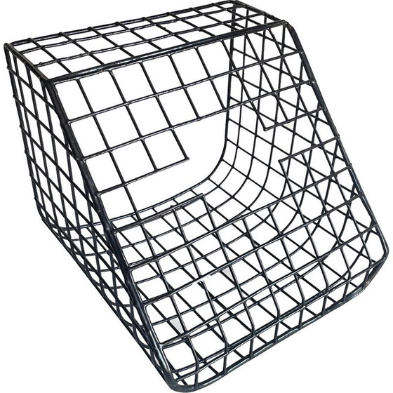 Image 1 of Vintage wall basket in steel wire and synthetic material, 1980