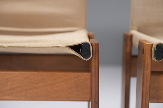 Image 1 of 8 matching Monk Chairs in canvas by Afra e Tobia Scarpa for Molteni Italy