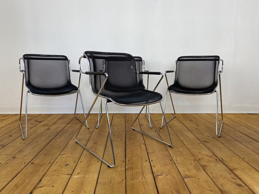 Set of 4 Penelope chairs by Charles Pollock for Anomina Castelli