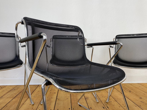 Set of 4 Penelope chairs by Charles Pollock for Anomina Castelli