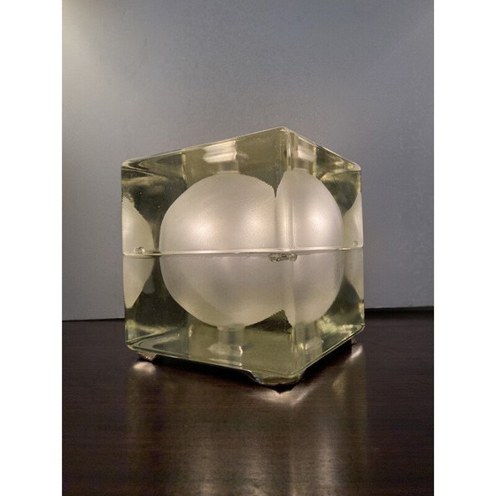 Image 1 of Vintage "Cubosfera" table lamp by Alessandro Mendini for Fidenza Vetraria, Italy 1968