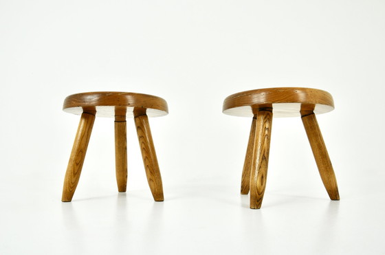 Image 1 of Tabourets "Berger" de Charlotte Perriand, 1950, ensemble de 2