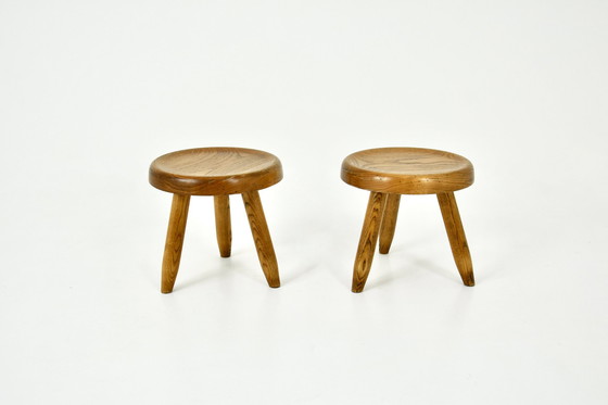 Image 1 of Tabourets "Berger" de Charlotte Perriand, 1950, ensemble de 2