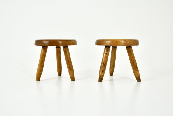 Image 1 of Tabourets "Berger" de Charlotte Perriand, 1950, ensemble de 2