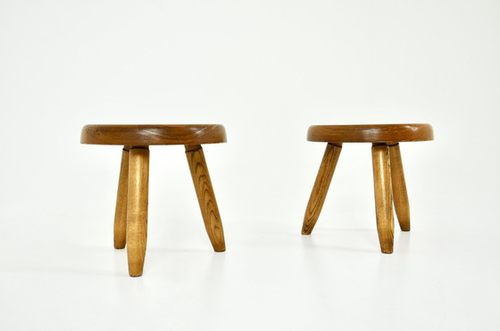 Image 1 of Tabourets "Berger" de Charlotte Perriand, 1950, ensemble de 2