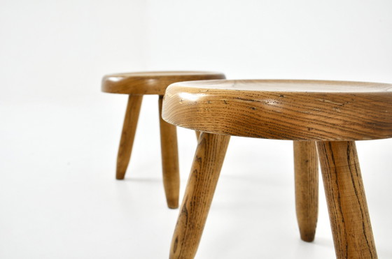 Image 1 of Tabourets "Berger" de Charlotte Perriand, 1950, ensemble de 2