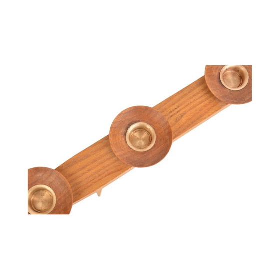 Image 1 of Candeliere vintage in frassino per 4 candele, Germania 1970