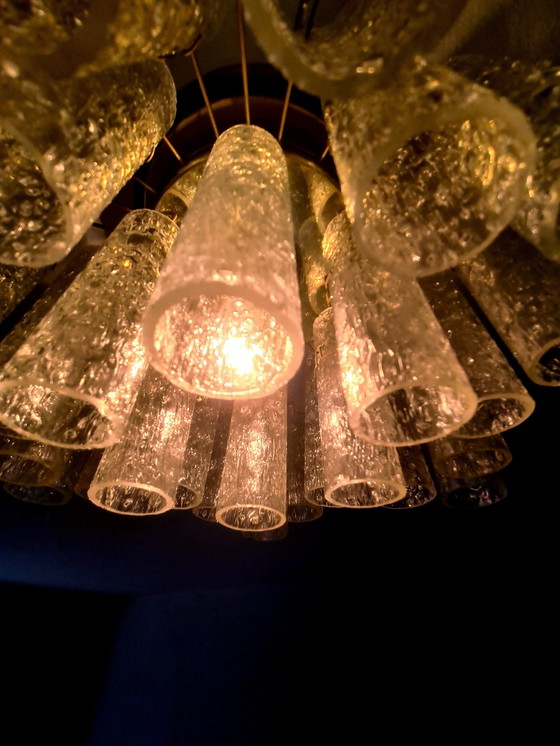 Image 1 of Doria Leuchten - 1960s - Ceiling Lamp - 30 Glass Shades - Germany