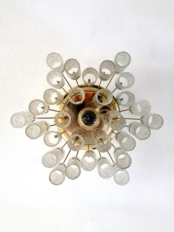 Image 1 of Doria Leuchten - 1960s - Ceiling Lamp - 30 Glass Shades - Germany