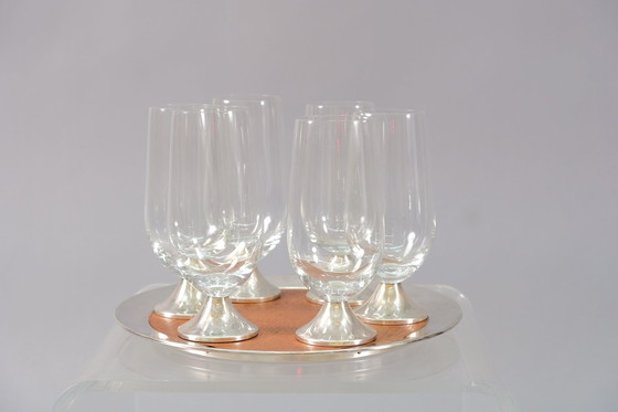 Image 1 of 7x Rosenthal TW 142 tray by Tapio Wirkkala and glasses