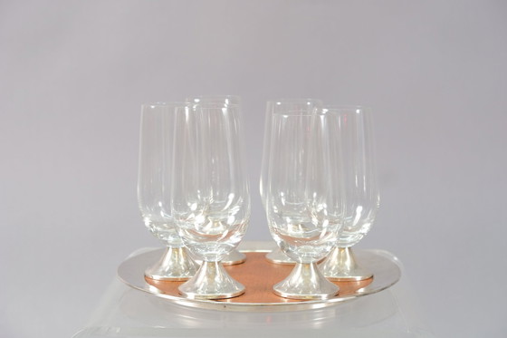 Image 1 of 7x Rosenthal TW 142 tray by Tapio Wirkkala and glasses