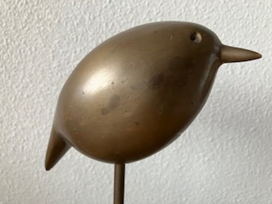 Image 1 of 2 oiseaux en bronze massif sur socle en granit