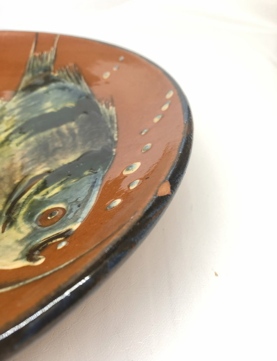 Image 1 of Diaz Costa Artisanal Dish For Puigdemont Enameled Ceramic Fish Design