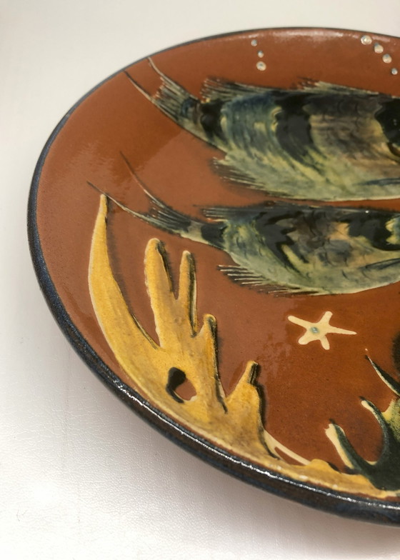 Image 1 of Diaz Costa Artisanal Dish For Puigdemont Enameled Ceramic Fish Design