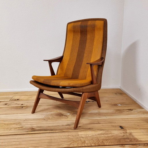 Chaise Satelitte à dossier haut de Karl Edvard Korseth, Norvège, années 1950