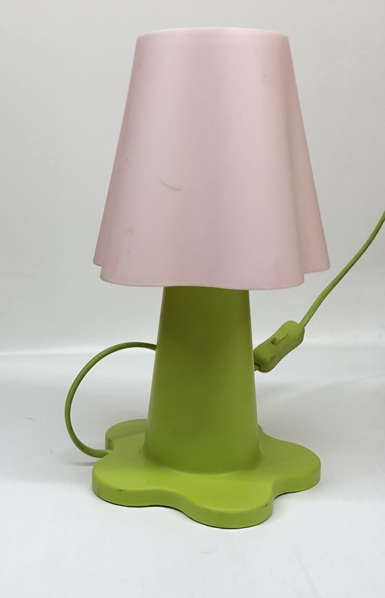 Image 1 of Ikea Mammut pink flower table lamp by Morten Kjelstrup