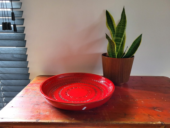 Image 1 of Rimini red ceramic xl bowl, Aldo Londi for Bitossi, 1960s Italy