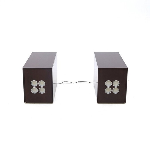 Pareja de muebles vintage con barra y tocadiscos estéreo, años 60