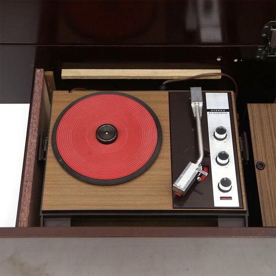 Image 1 of Coppia di mobili vintage con bar e giradischi stereo, anni '60