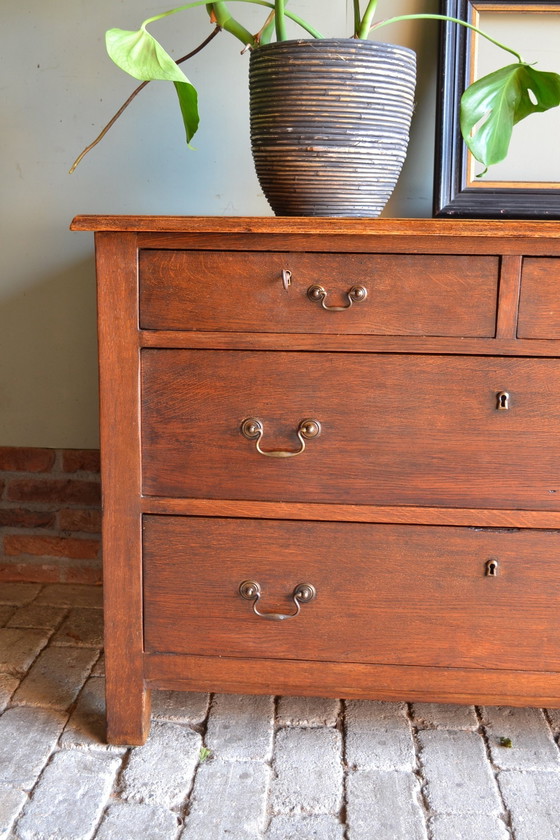 Image 1 of Antique Oak Chest of Drawers, Dresser, Dresser, TV Cabinet