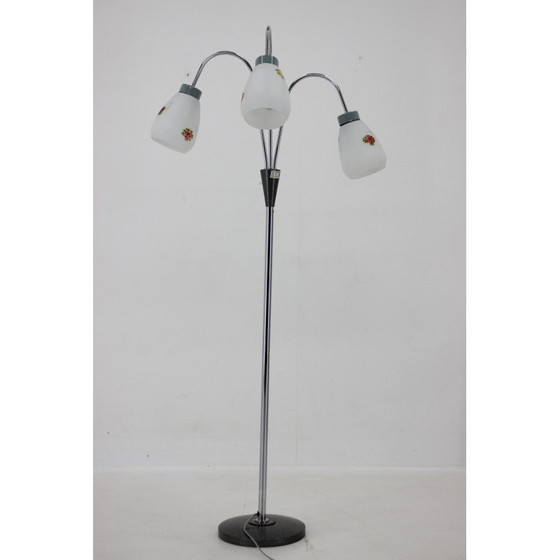 Image 1 of Vintage floor lamp with glass shades ,Czechoslovakia 1960s