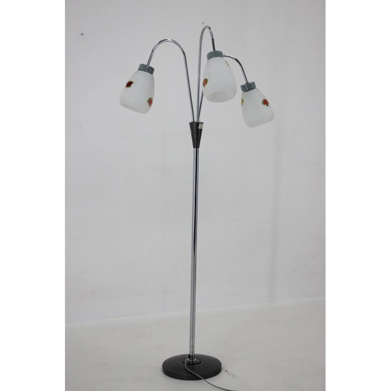Image 1 of Vintage floor lamp with glass shades ,Czechoslovakia 1960s