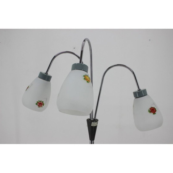 Image 1 of Vintage floor lamp with glass shades ,Czechoslovakia 1960s