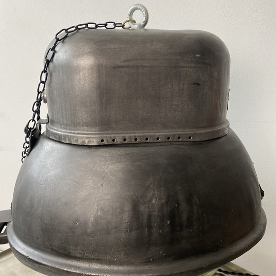 Image 1 of Antique Polish Industrial Pendant Lamp Xxl