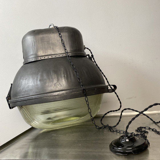 Image 1 of Antique Polish Industrial Pendant Lamp Xxl