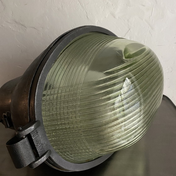 Image 1 of Antique Polish Industrial Pendant Lamp Xxl