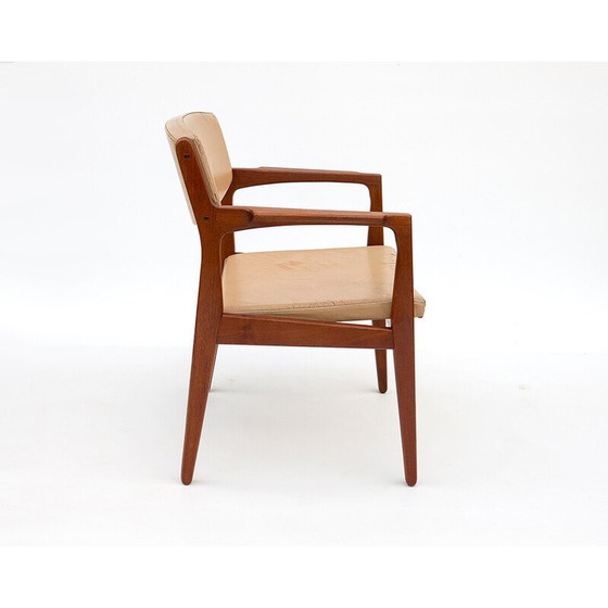 Image 1 of Vintage Danish teak and leather armchair by Erik Buck for Ørum Møbelfabrik