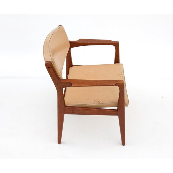 Image 1 of Vintage Danish teak and leather armchair by Erik Buck for Ørum Møbelfabrik