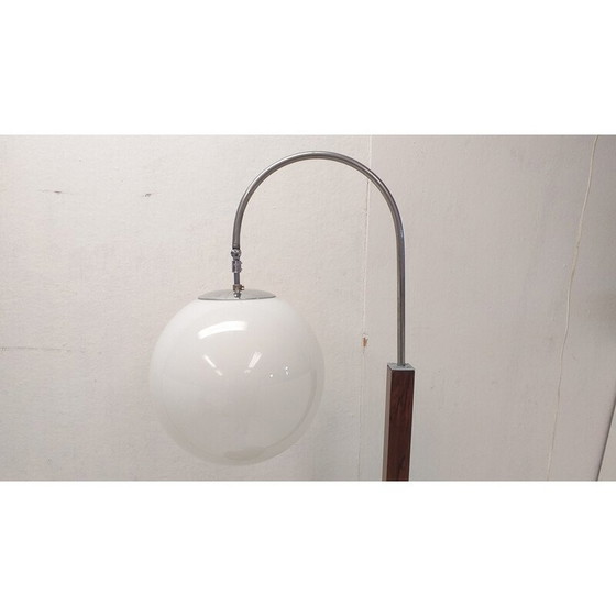 Image 1 of Vintage wooden Halabala floor lamp, Czechoslovakia 1930s