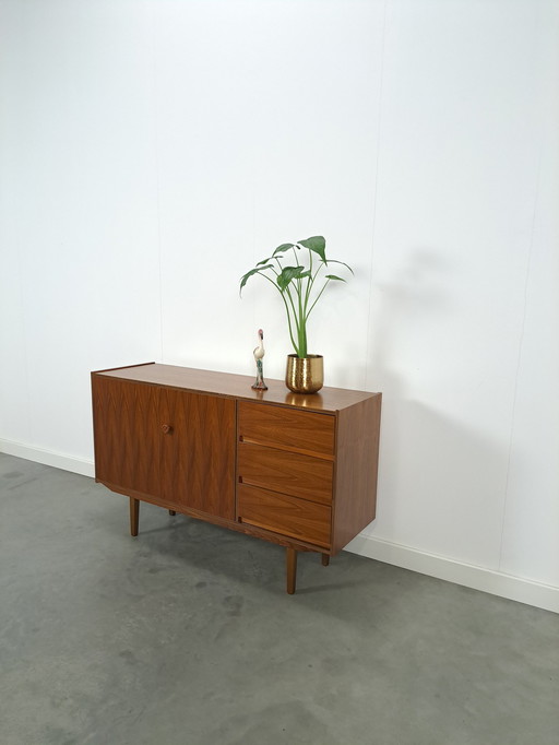 Teak veneer sideboard with round knob and drawers