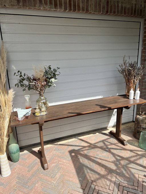 Vintage Wooden School Bench