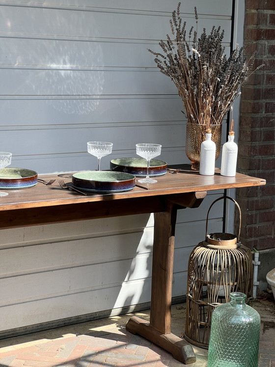 Image 1 of Vintage Wooden School Bench