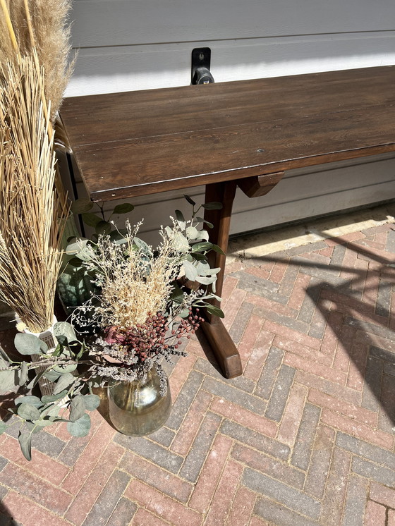 Image 1 of Vintage Wooden School Bench