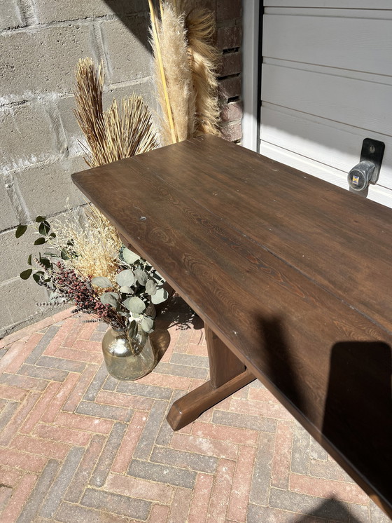 Image 1 of Vintage Wooden School Bench