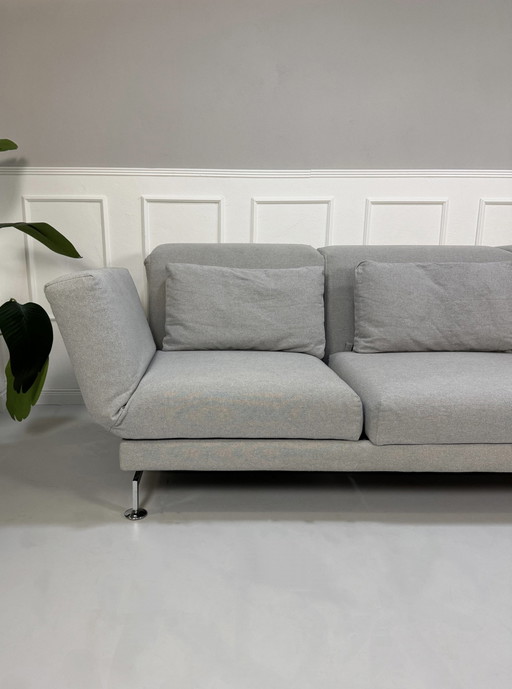 Brühl Moule Fabric Sofa Gray Sleeping Function With Castors 3 Seater