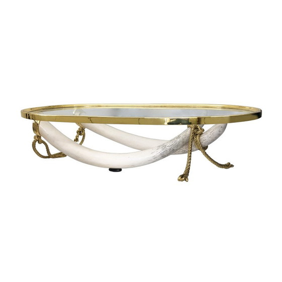 Image 1 of Mid century Spanish faux tusk coffee table by Valenti, 1970s