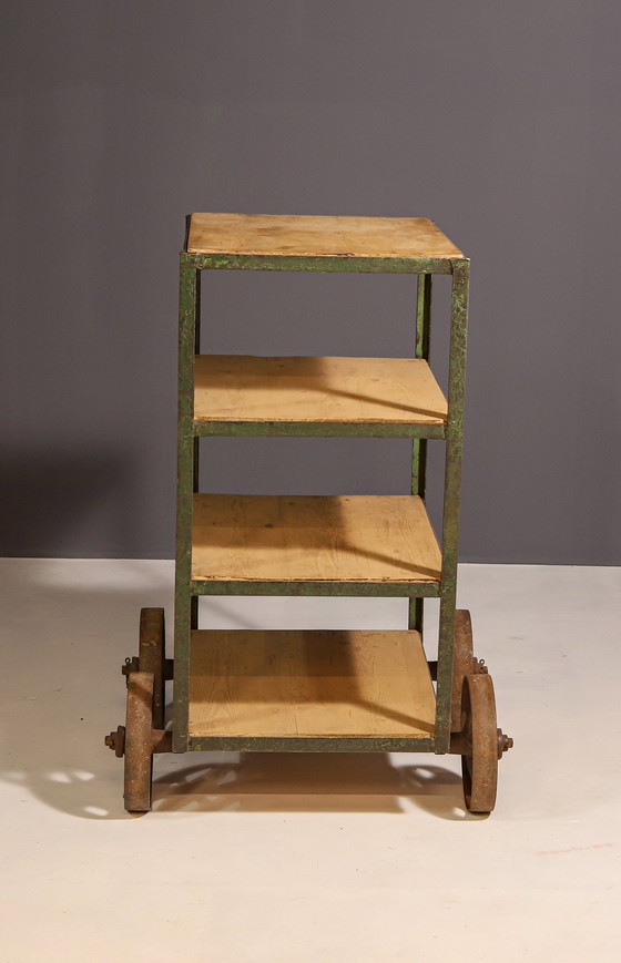 Image 1 of Vintage Industrial Shelf On Wheels From The 1960S, Czechoslovakia